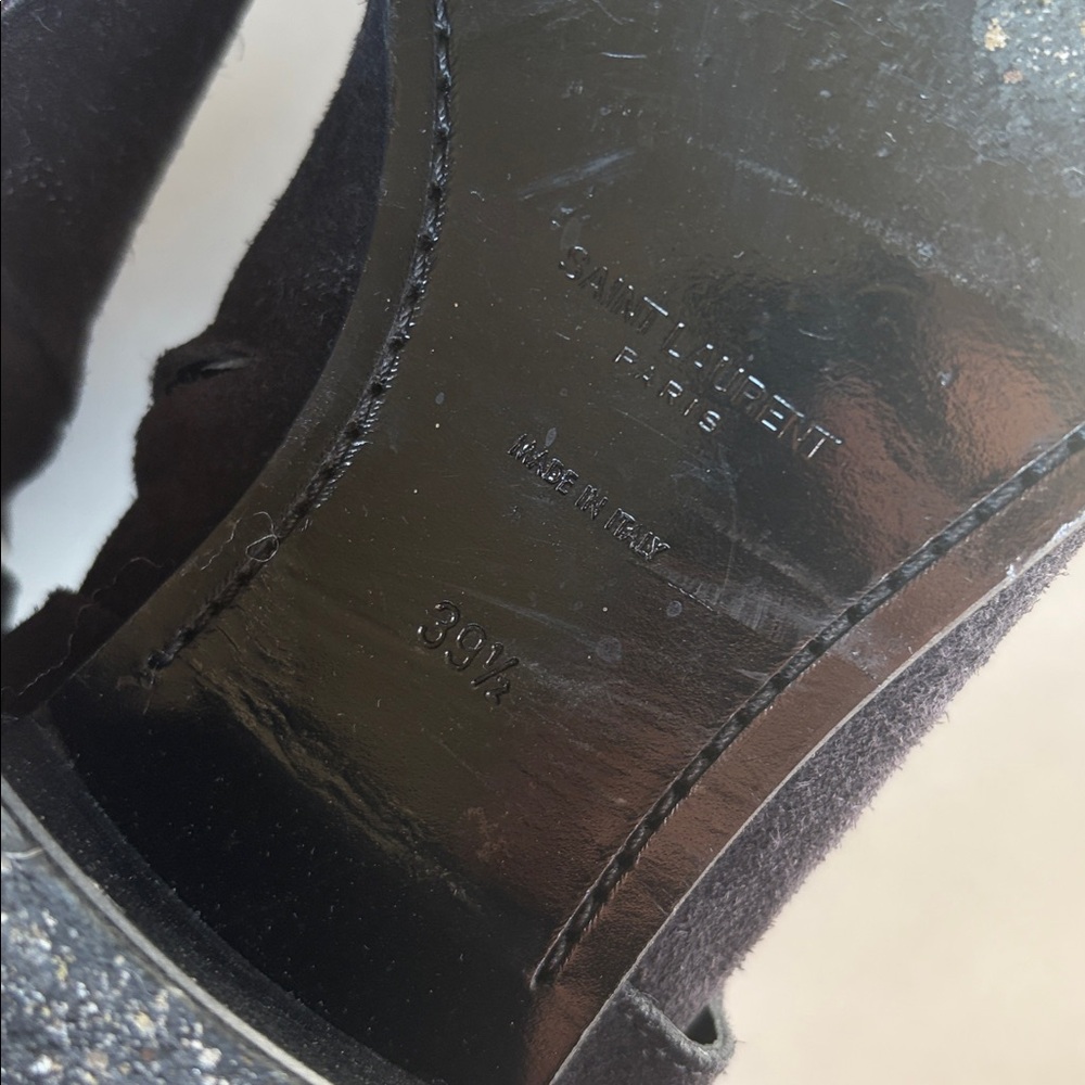 Saint Laurent Black Suede Wyatt Boots 39.5 - Picture 4 of 8
